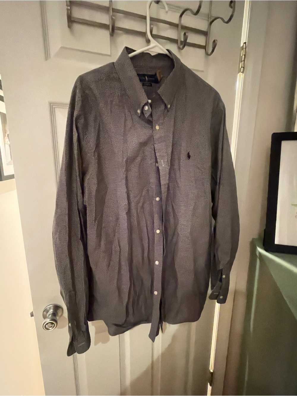 Ralph Lauren Men's Long-Sleeve Button-Down Shirt in Charcoal